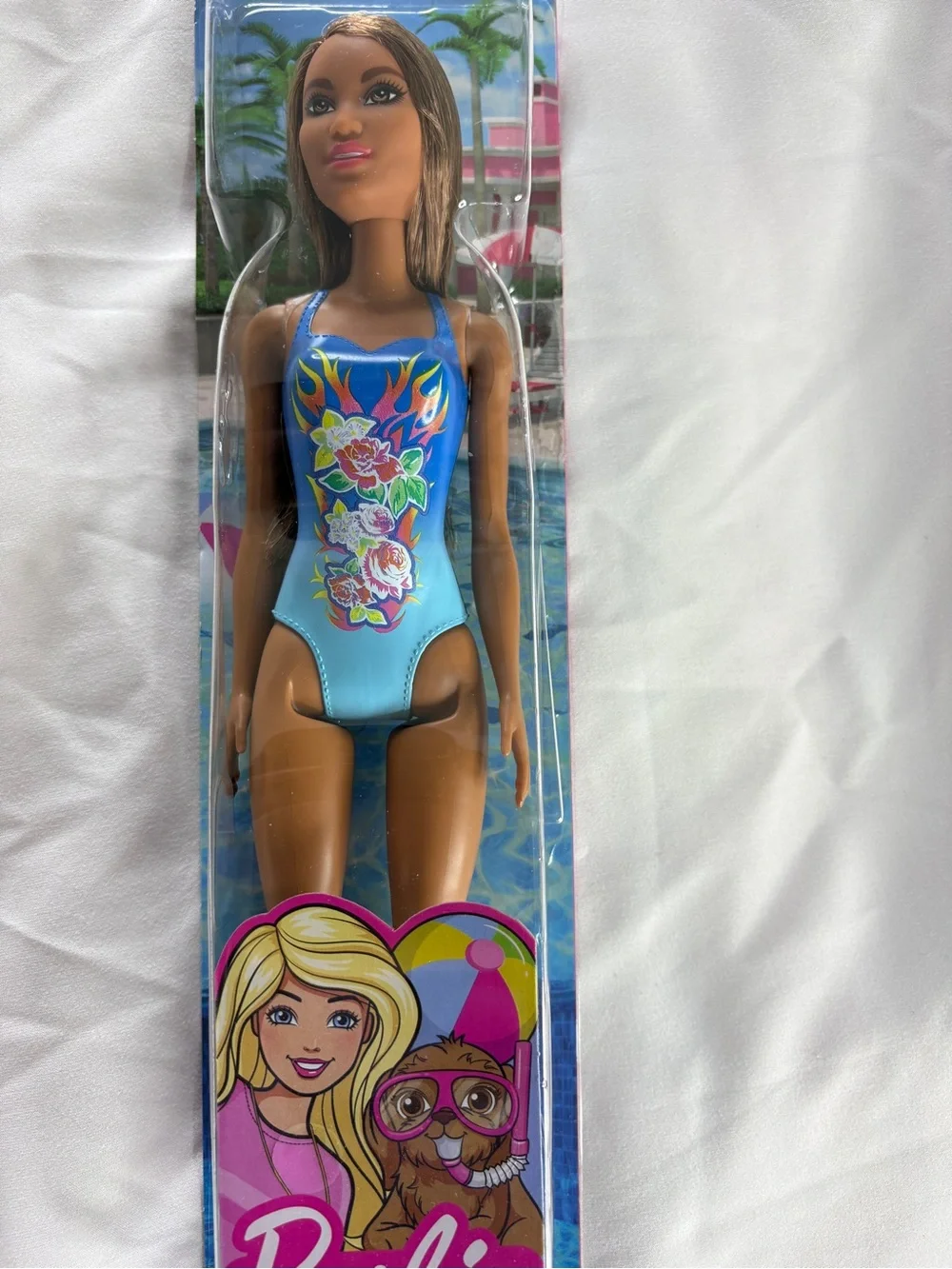 Barbie Swim Doll in Light Blue Floral Swimsuit - Barbie by Mattel